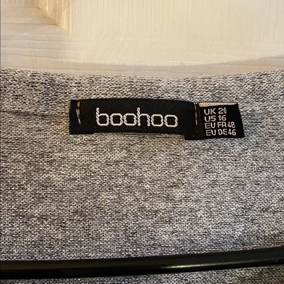 Boohoo Heather Gray Glittery Sparkly T shirt Dress - Picture 11 of 12